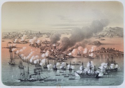 Het Bombardement van Sveaborg, 5 augustus 1855, 1856 door Louis Le Breton